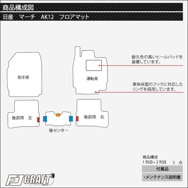 日産 マーチ AK12 フロアマット (スタンダード)｜fujimoto-youhin｜05