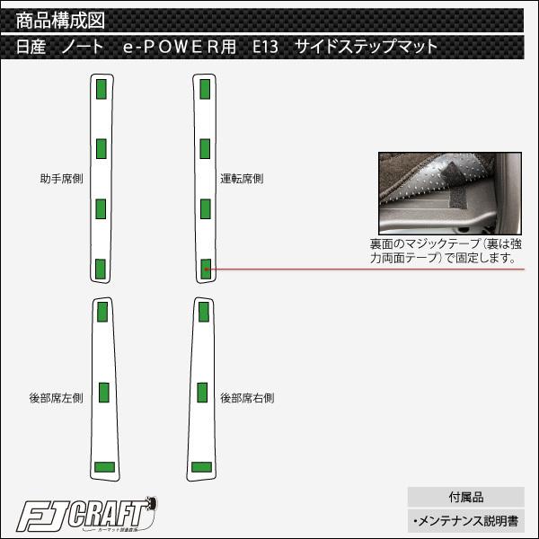 【5/25-26★1500円クーポン】日産 新型 ノート ノートオーラ e-POWER E13系 サイドステップマット (クロス)｜fujimoto-youhin｜05