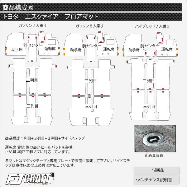 【5/15★1500円クーポン】トヨタ エスクァイア 80系 フロアマット サイドステップマット (チェック)｜fujimoto-youhin｜06