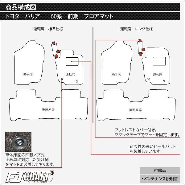 【5/15★1500円クーポン】トヨタ ハリアー (後期モデル対応) 60系 フロアマット (プレミアム)｜fujimoto-youhin｜04