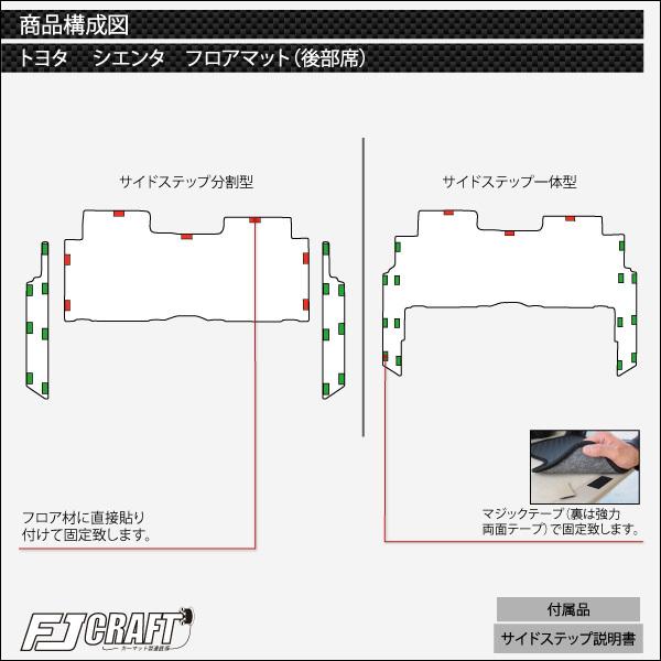 シエンタ 170系 5人乗り フロアマット ラゲッジマット サイドステップマット (クロス)｜fujimoto-youhin｜06