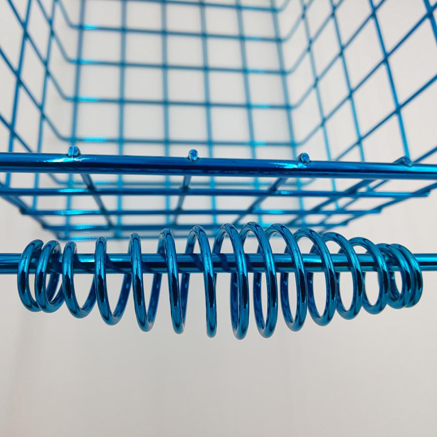 **小さなワイヤーレースかご♡** ワイヤーバスケット Sサイズ 小型 ブルー 青 カラー おしゃれ カラフル