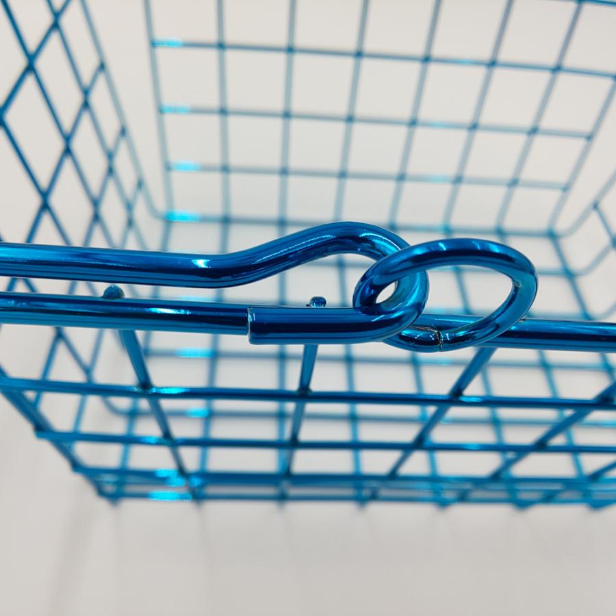 ワイヤーバスケット Sサイズ 小型 ブルー 青 カラー おしゃれ カラフル