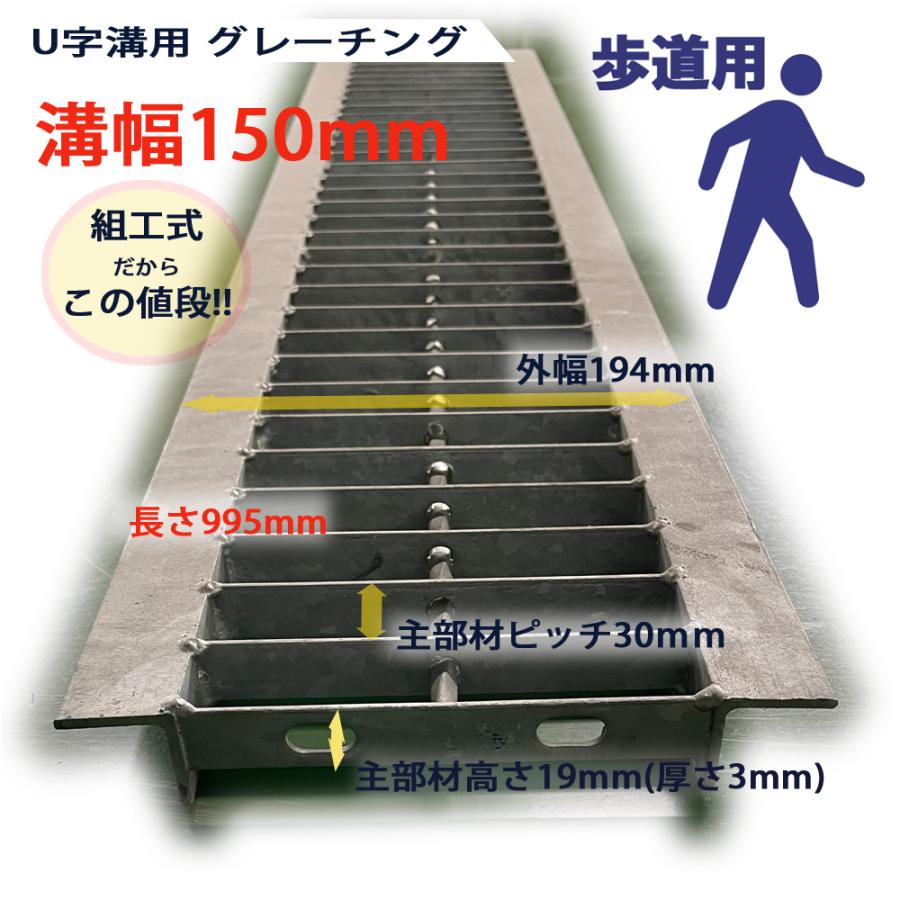 U字溝用 グレーチング 溝蓋 普通目 プレーンタイプ 日本製 組工式 組構 