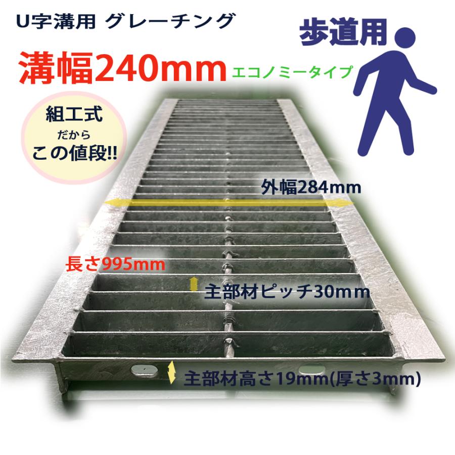 U字溝用 グレーチング 溝蓋 普通目 プレーンタイプ 日本製 組工式 組構 