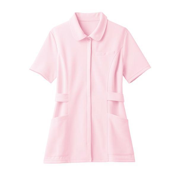 膝丈ナース服　薄ピンク色 白衣 女性 医療 スタンダードなショールカラーのナース服 制菌