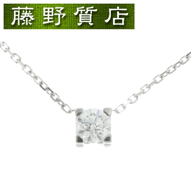 C DE CARTIER (美品)カルティエ Cドゥ ダイヤ ネックレス 1PD K18 WG 
