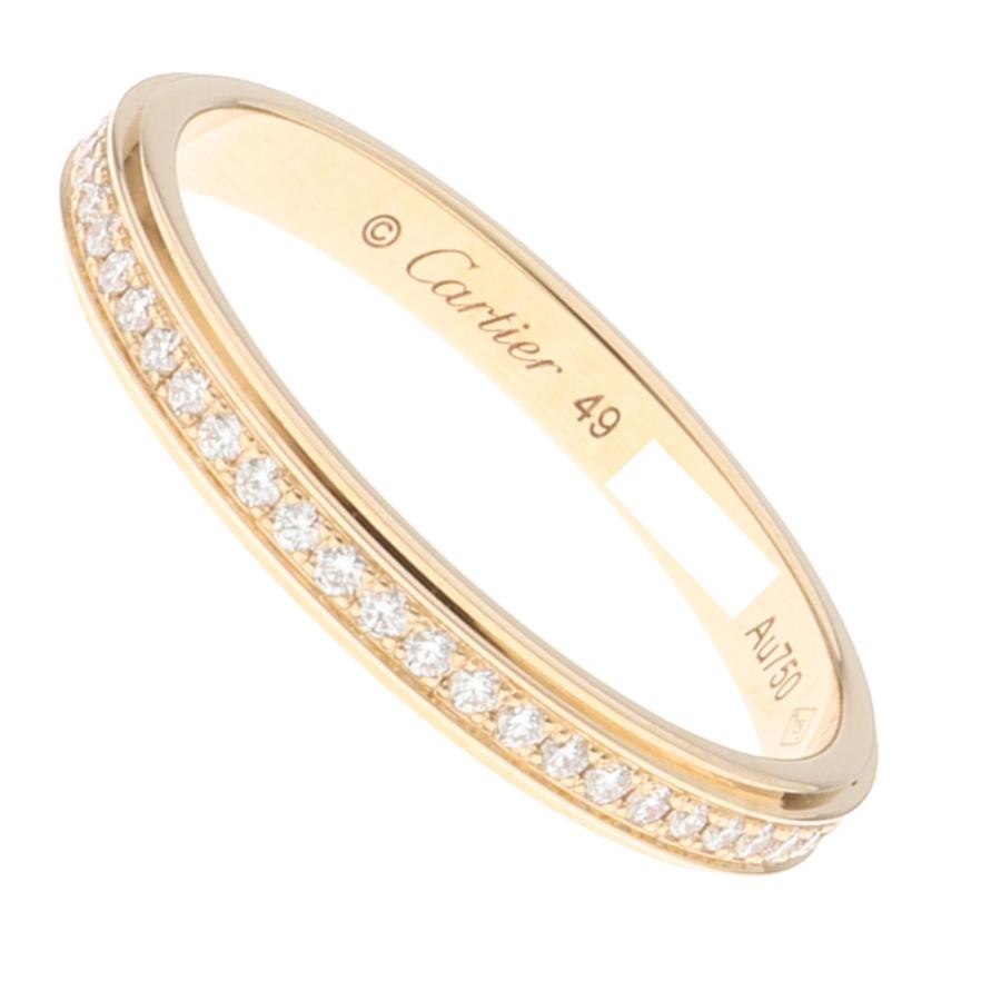 カルティエ ダムール (美品) CARTIER ウェディング フル ダイヤ リング
