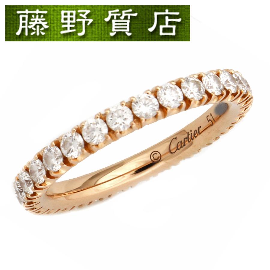 (美品) カルティエ CARTIER エタンセル ドゥ フルエタニティ リング #51 K18 PG × ダイヤ 約0.94ct