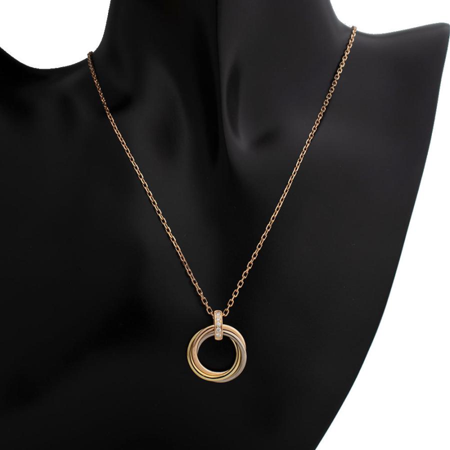 Cartier カルティエ　トリニティ　ダイヤモンドネックレス　美品 カルティエ トリニティ ダイヤモンド ネックレス カルティエ 18