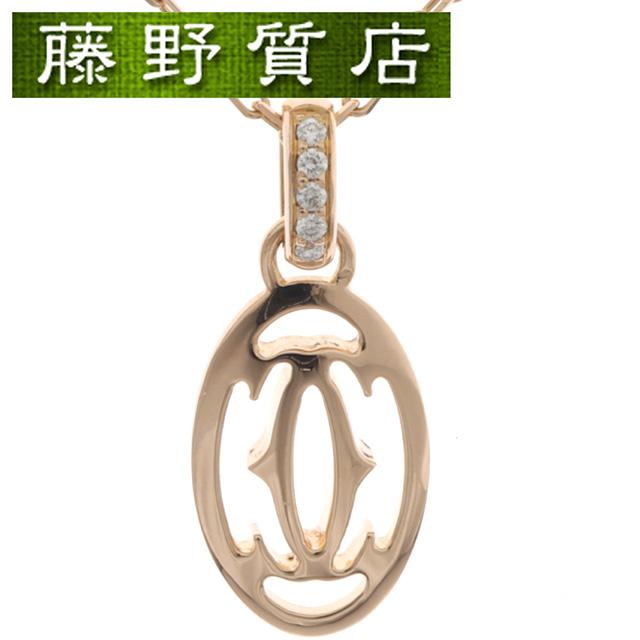 美品★Cartier/カルティエ ロゴ ドゥーブルCネックレス K18PG ダイヤモンド0.1ct■B7219300 Cartier（カルティエ） ネックレス ドゥーブルC Cartier ペンダント