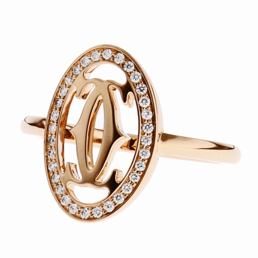 Cartier (美品)カルティエ CARTIER ロゴ ドゥーブルC ダイヤ Cartier (美品)カルティエ CARTIER ロゴ ドゥーブルC ダイヤ