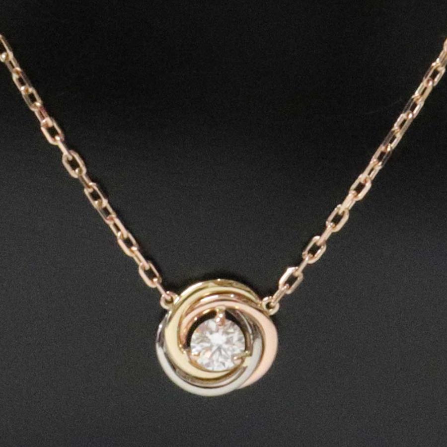 Cartier カルティエ　トリニティ　ダイヤモンドネックレス　美品 カルティエ Cartier トリニティダイヤネックレス K18ピンク
