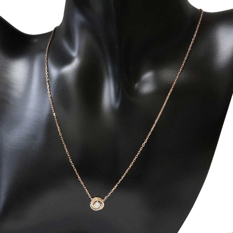 Cartier カルティエ　トリニティ　ダイヤモンドネックレス　美品 カルティエ Cartier トリニティダイヤネックレス K18ピンク