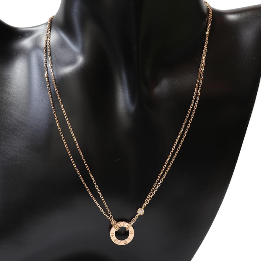 【美品】カルティエ サークル一粒ダイヤネックレス LOVE（Cartier） （美品）カルティエ CARTIER ラブ サークル ダイヤ