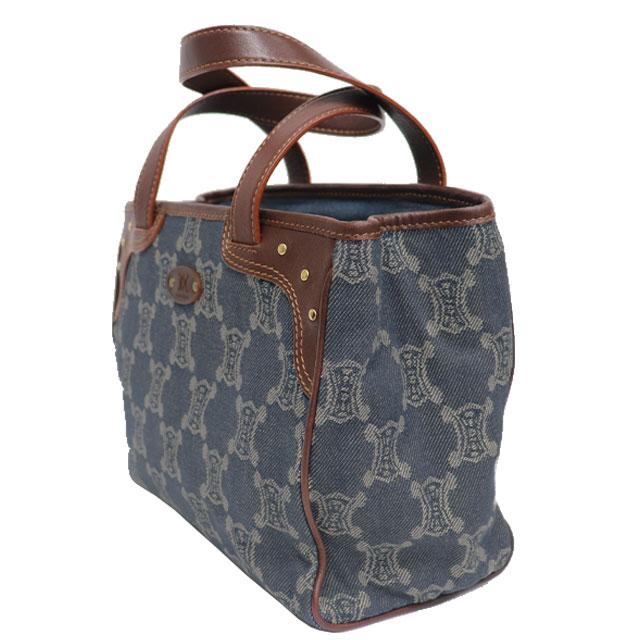 CELINEレザーショルダーバッグ CELINE セリーヌ デニム ミニ バック ハンドバッグ ブルー系