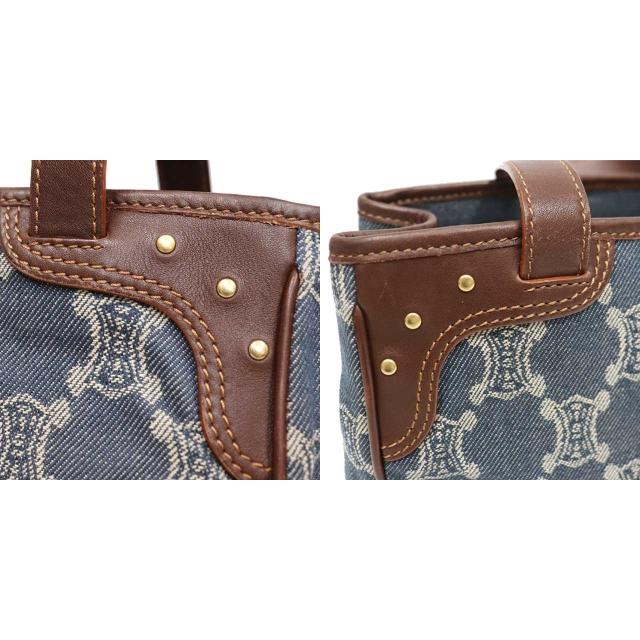 CELINEレザーショルダーバッグ CELINE セリーヌ デニム ミニ バック ハンドバッグ ブルー系