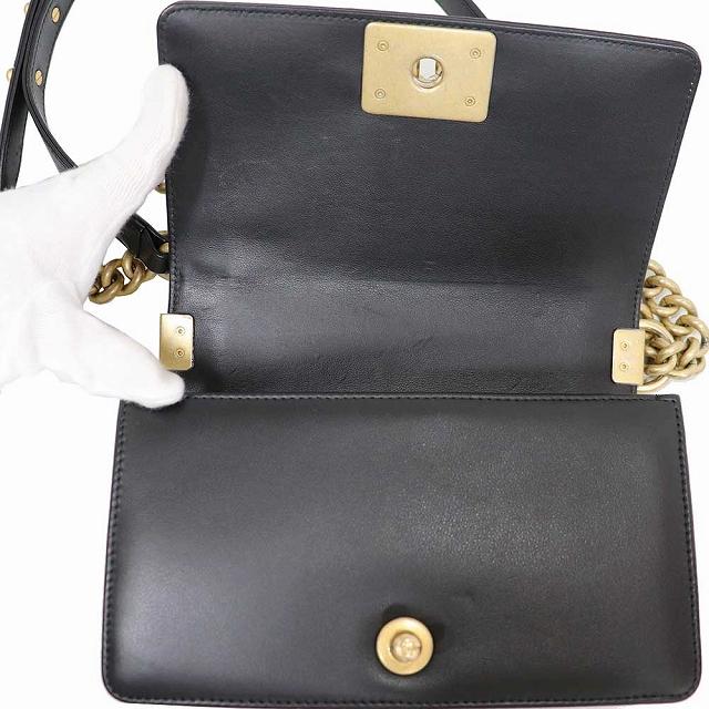 BOY CHANEL シャネル ボーイ チェーン ショルダー バッグ 黒 BOY CHANEL シャネル ボーイ チェーン ショルダー バッグ 黒