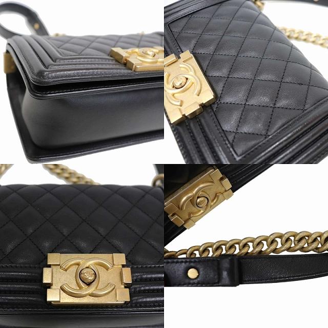 BOY CHANEL シャネル ボーイ チェーン ショルダー バッグ 黒 BOY CHANEL シャネル ボーイ チェーン ショルダー バッグ 黒