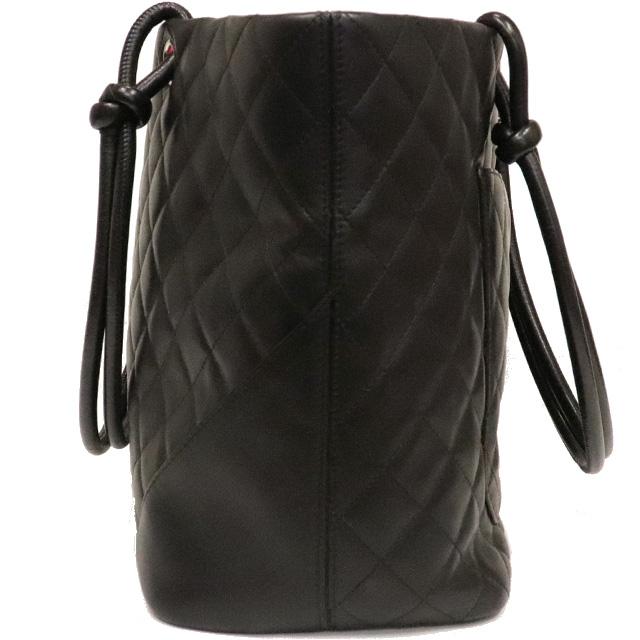CHANEL シャネル カンボンライン トートバッグ ラムスキン 黒 CHANEL シャネル カンボンライン トートバッグ ラムスキン 黒