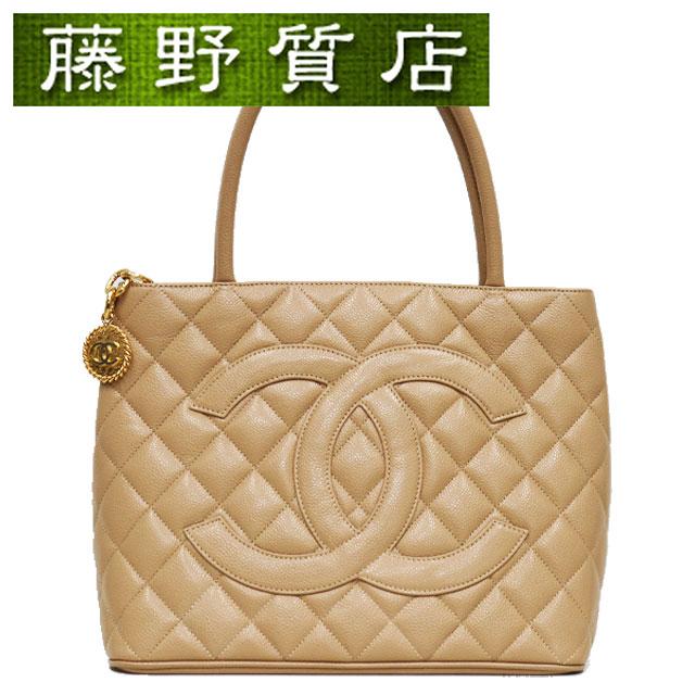 キャビアスキン シャネル CHANEL 復刻トートバッグ ベージュ ゴールド