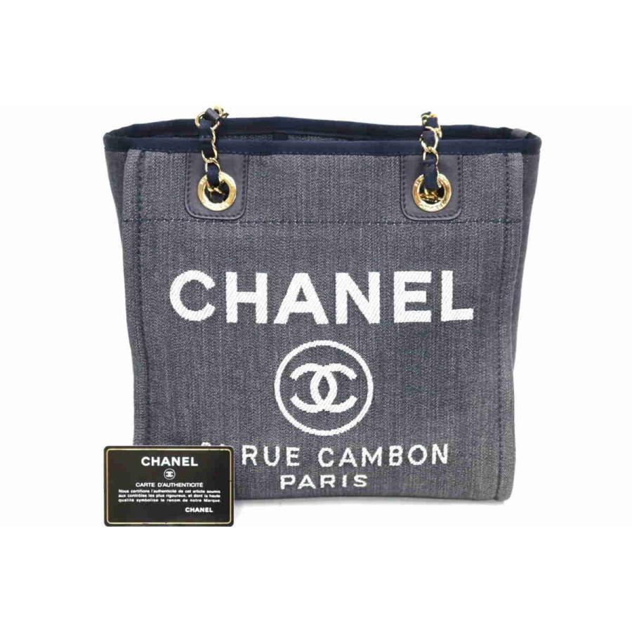 美品）シャネル CHANEL ドーヴィル トート バッグ PM デニム  