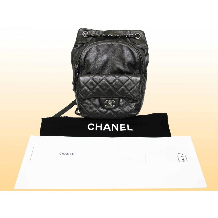 CHANEL 未使用 シャネル マトラッセ チェーン リュック レザー