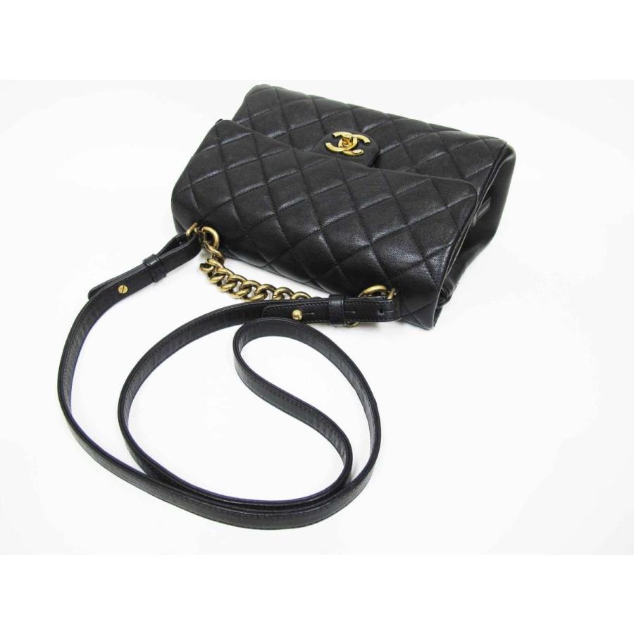 CHANEL シャネル ショルダーバッグ マトラッセ シャネルWフラップ チェーンショルダー 25 42976 黒 レディース