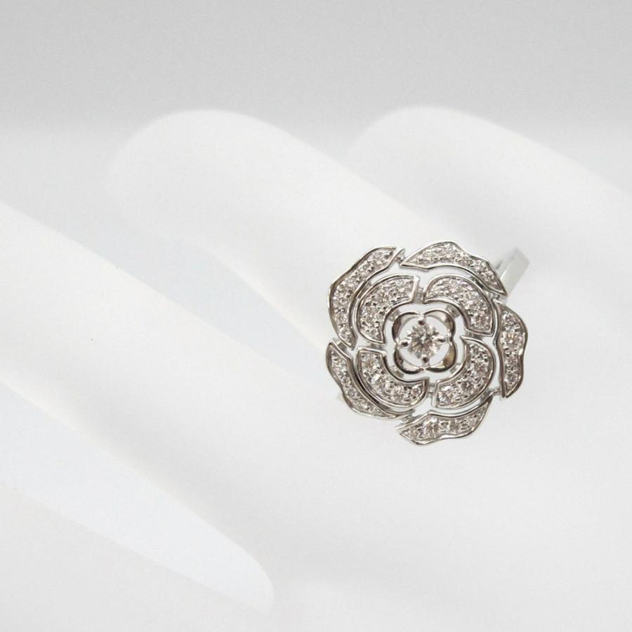 磨き済み■シャネル CHANEL リング 51 J10835 カメリア ダイヤ CHANEL シャネル リング 指輪 カメリア コレクション