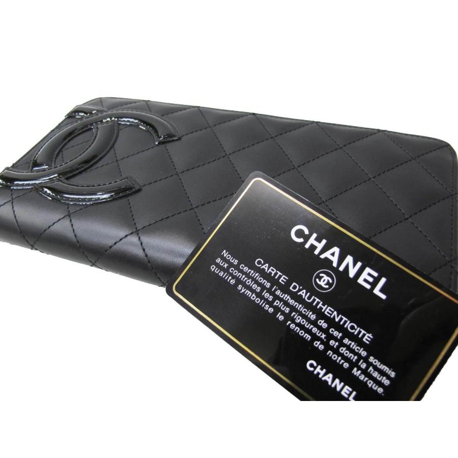 ◆SALE◆　■中古■　シャネル カンボン ラウンド ファスナー ウォレット 財布 長財布 レザー ブラック A50078 箱 【313219】3 USED シャネル カンボン ココ ロゴ ラウンドファスナー 長財布 18番