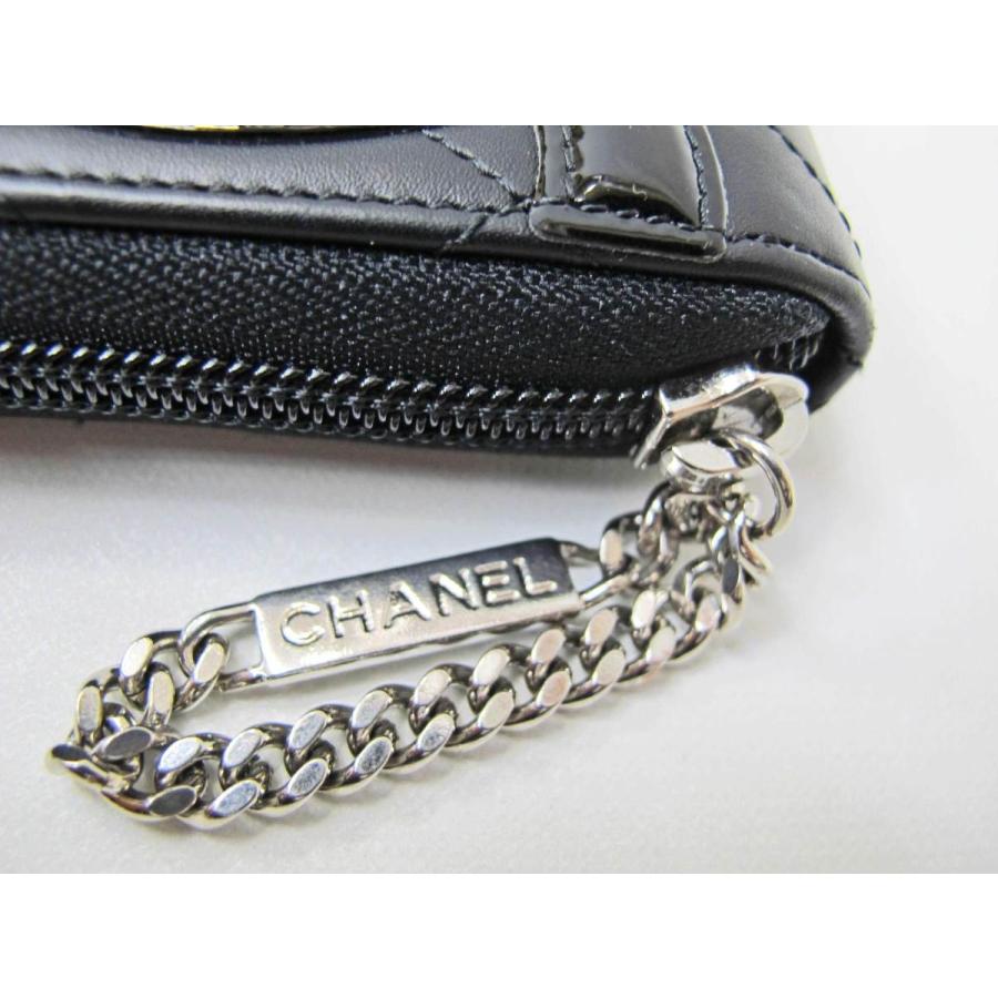キャビアスキン 【美品】シャネル CHANEL ラウンドファスナー長財布