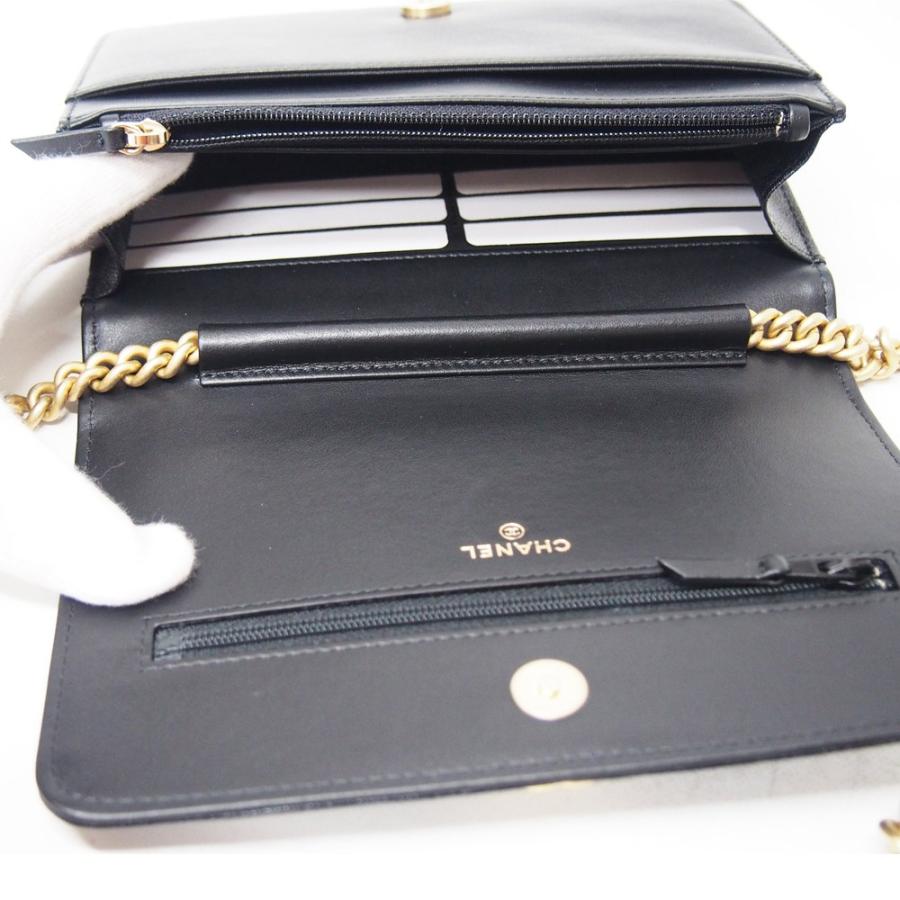 CHANEL（シャネル） (美品) ボーイシャネル チェーン ウォレット 黒