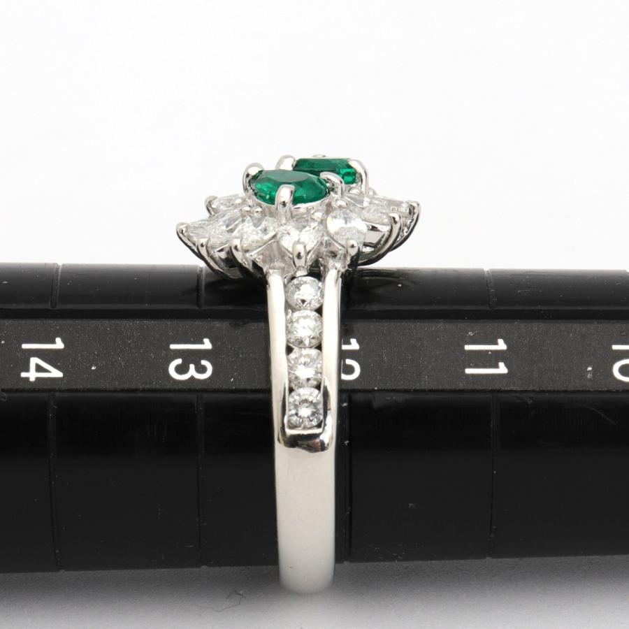 美品）エメラルド 0.52ct × ダイヤモンド 1.17ct リング 指輪