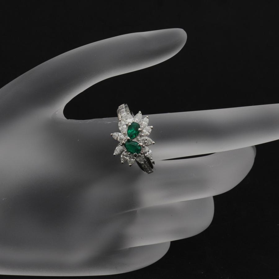 美品）エメラルド 0.52ct × ダイヤモンド 1.17ct リング 指輪 #12 12号 