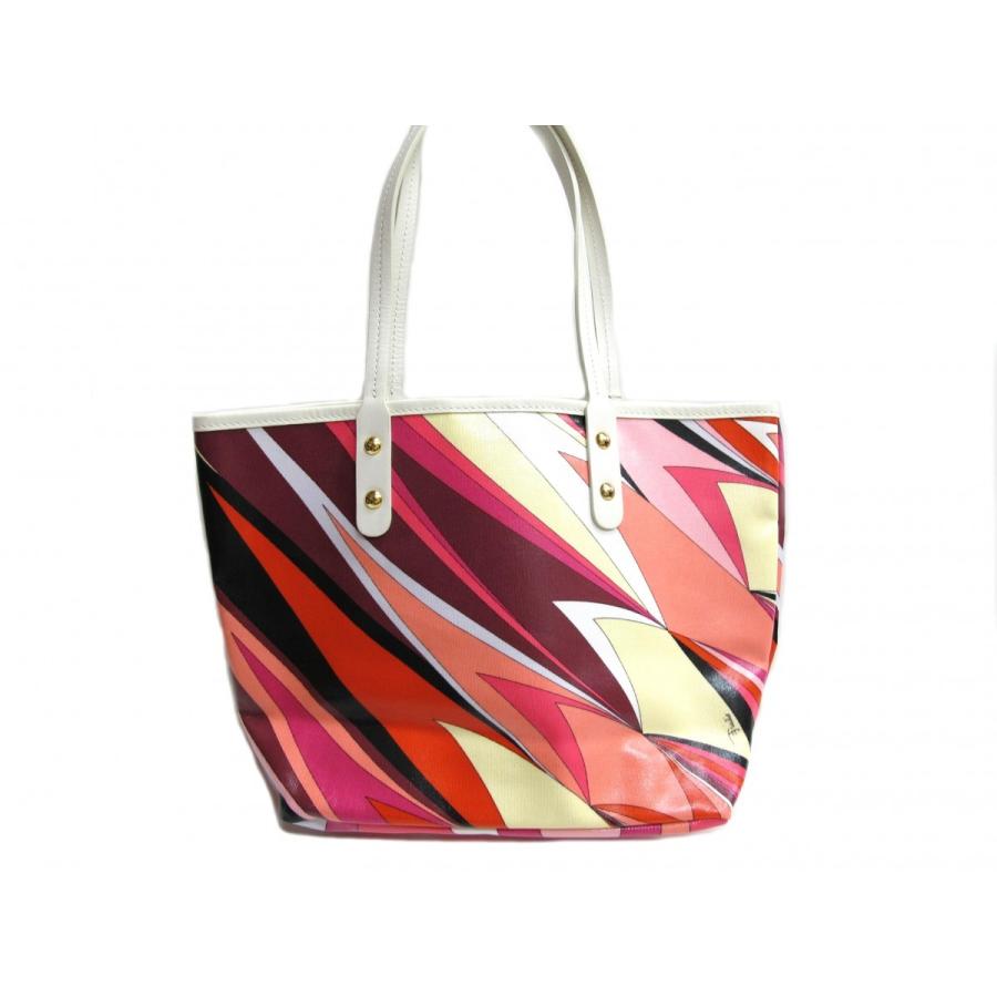 EMILIO PUCCI エミリオプッチ 総柄 トートバッグ PVC レザー Emilio Pucci エミリオ・プッチ プッチ トートバッグ ナイロン