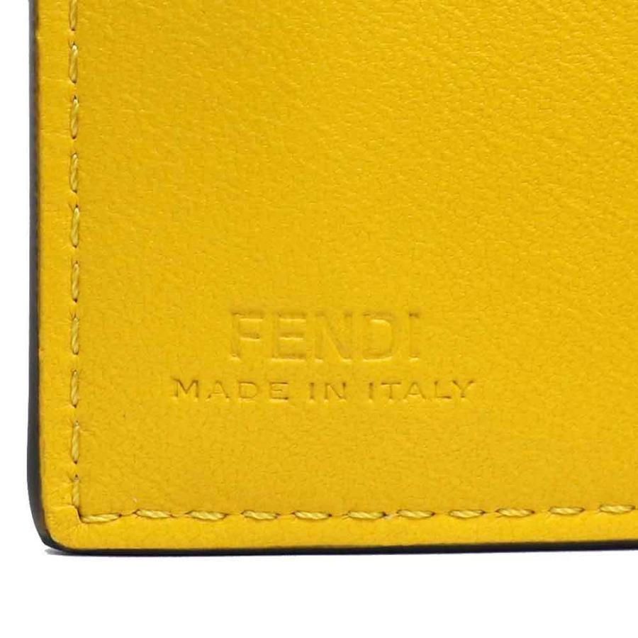 FENDI (新品)フェンディ ナッパマイクロ 三つ折り財布 黄色 FENDI (新品)フェンディ ナッパマイクロ 三つ折り財布 黄色