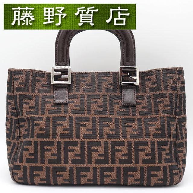 FENDI（フェンディ） ズッカ柄 ハンドバッグ キャンバス ブラウン