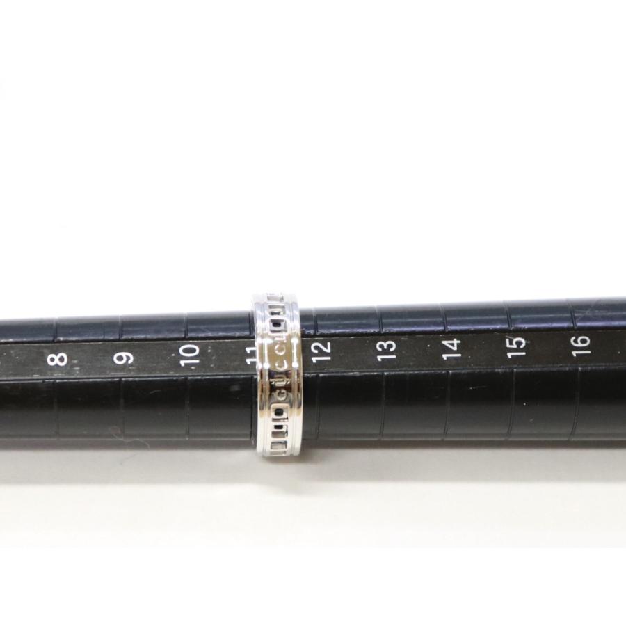 GUCCI (美品) グッチ スクロール ロゴ リング 指輪 #12 約11号 K18 WG