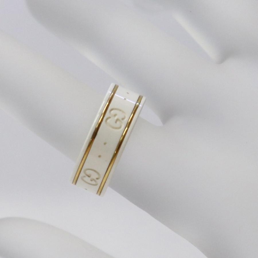 GUCCI セラミックアイコンリング GUCCI グッチ アイコンリング セラミック×イエローゴールド サイズ 17号