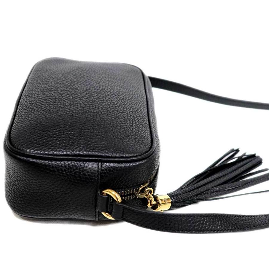 GUCCI グッチ ソーホー タッセル金具 ショルダーバッグ レザー黒 GUCCI （美品）グッチ ソーホーショルダー バッグ 黒 レザー