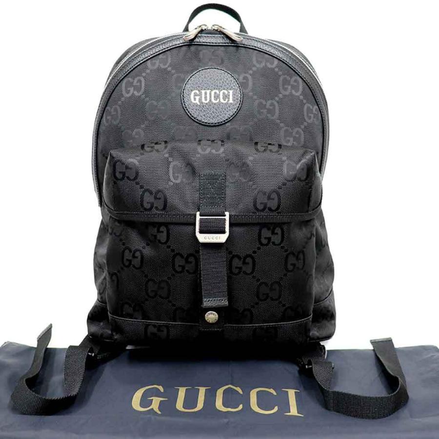 (美品)グッチ GUCCI オフザグリット バックパック リュック バッグ GGナイロン 644992 黒 シルバー金具 8229｜fujino-y-shop｜10