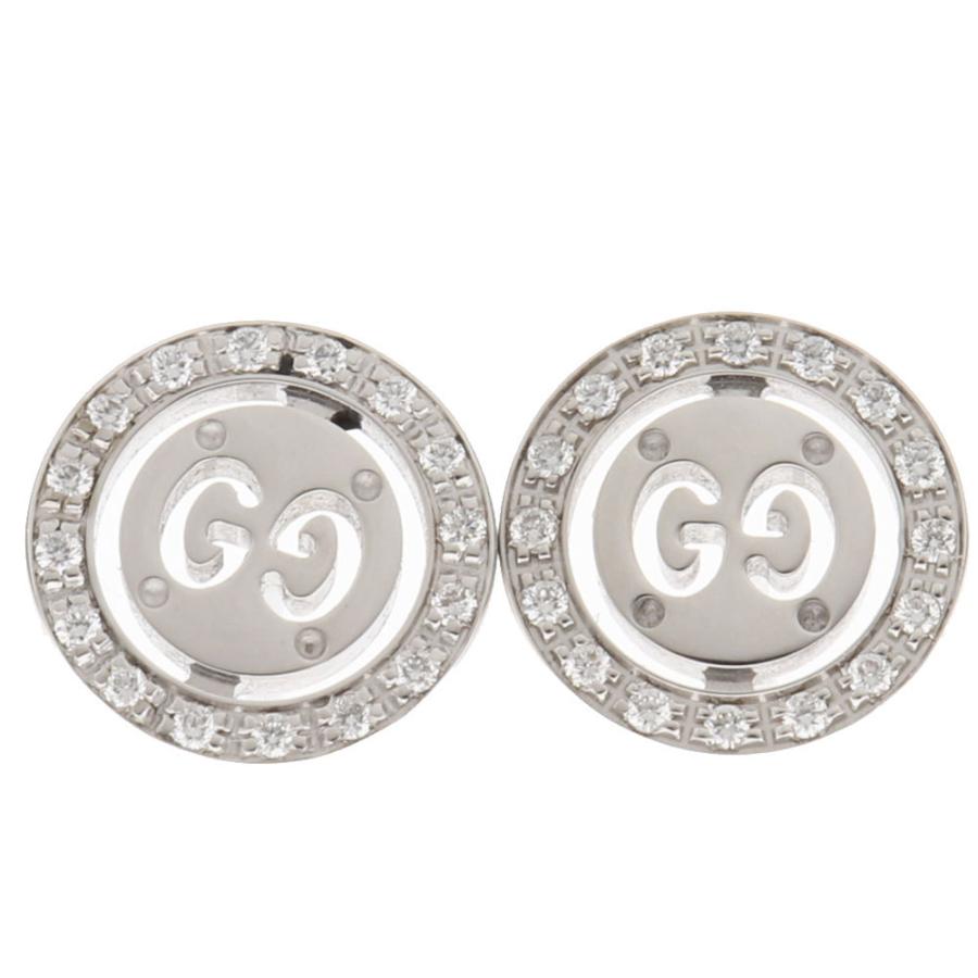 GG （新品仕上げ済）グッチ GUCCI GGアイコン ダイヤ ピアス K18