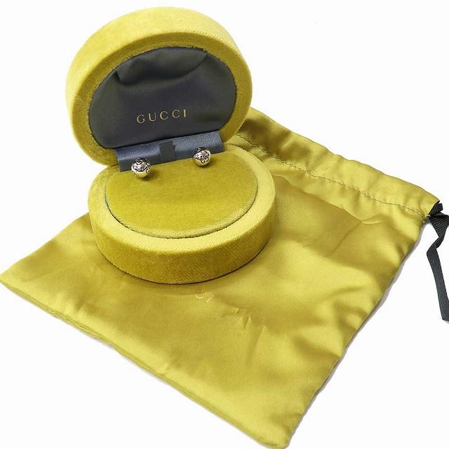 GUCCI GGロゴスタッドピアス GG （新品仕上げ済）グッチ GUCCI ブラックGGロゴチャーム