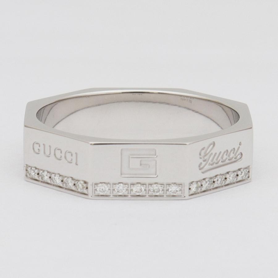 GG グッチ GUCCI オクタゴナルダイヤリング #15(約14号) K18ホワイト