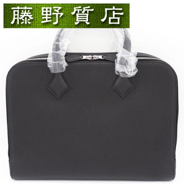 【美品】エルメス ヴィクトリア40 トリヨン ビジネスバッグ ブリーフケース 黒 HERMES（エルメス） ヴィクトリア 2 12H 黒 ビジネスバッグ ブラック