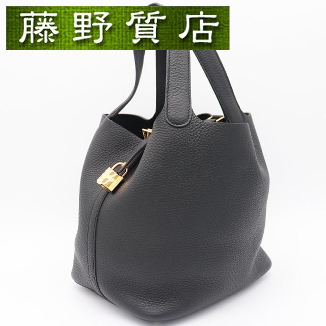 ピコタン （美品）エルメス HERMES ピコタンロック MM トリヨン 黒