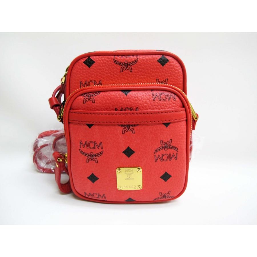 最も優遇 Mcm エムシーエム 斜め掛けショルダーバッグ Pvc 赤ピンク系 Re001 全日本送料無料 Www Ladislexia Net