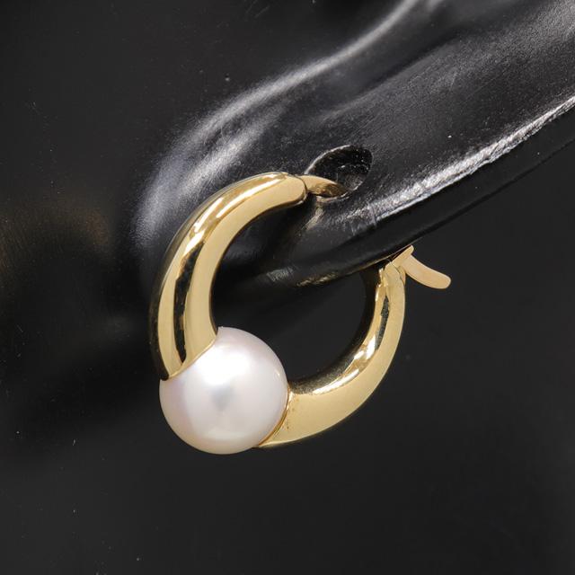 MIKIMOTO (新品仕上げ済)ミキモト パール フープ ピアス K18 MIKIMOTO (新品仕上げ済)ミキモト パール フープ ピアス K18