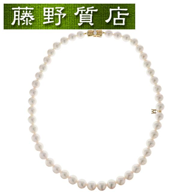 美品)ミキモト MIKIMOTO パール ネックレス K18 イエローゴールド