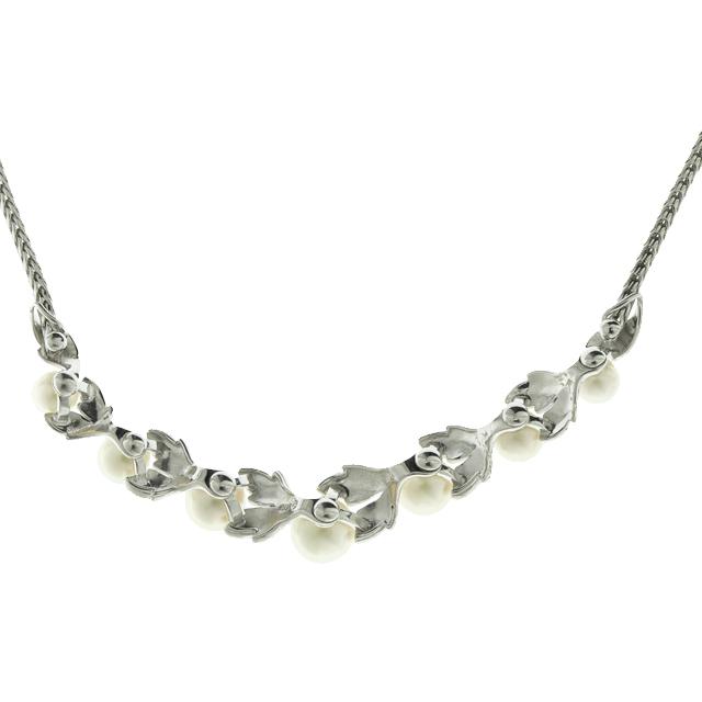 MIKIMOTO （美品）ミキモト パール ネックレス K18 WG ホワイト